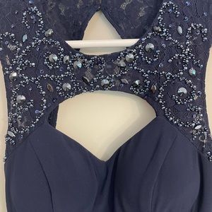 Cache Navy Blue Sparkle Mini Dress